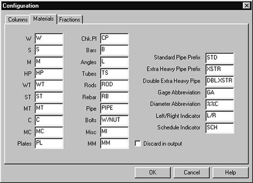 AutoCad to EJE Conversion Utility | Material Config Window