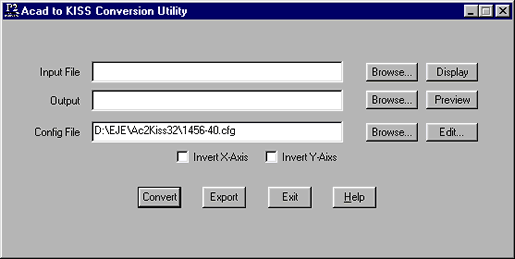  AutoCad to KISS Conversion Utility | Main Screen